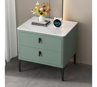 Table D'appoint Minimaliste, Table De Chevet Moderne avec 2 Tiroirs, Meuble De Rangement Au Sol pour Chambre Et Salon(Green,40cm)