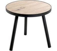 HAKU Table d'appoint Miranda ronde - Chêne clair et noir, MDF et métal - H 37 x Ø 40 cm