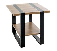 HAKU Möbel Table d'appoint chêne, Noir, métal, Panneaux de Particules alvéolaires - Dim.: L 45 cm x H 45 cm x P 45 cm, Style: Modern