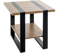HAKU Möbel Table d'appoint chêne noir métal 45×45×45 cm panneaux alvéolaires – moderne