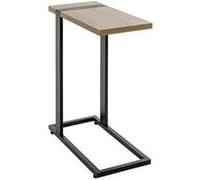 HAKU Table d'appoint Forme C – chêne noir, métal, aggloméré – L24 x H64 x P49 cm – Style moderne