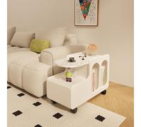 Table d'appoint mobile à roulettes avec tiroir, table de chevet moderne avec étagère, organiseur de table basse pour salon et chambre à coucher, plateau à goûter, 40 x 82 x 53 cm