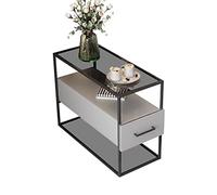 Table d'appoint moderne à 3 niveaux avec tiroir, table de chevet avec étagère de rangement, table d'appoint moderne, table de rangement pour classeur pour bureau à domicile, montage facile