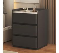 Table d'appoint moderne avec 3 tiroirs, rails coulissants lisses, pas de montage nécessaire, table de chevet minimaliste pour les petits espaces, fourrure élégante et fonctionnelle