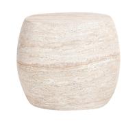 Table d'Appoint Moderne avec Plateau en Placage Effet Travertin Imitation Pierre