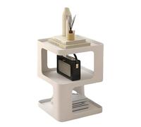 Table d'appoint moderne avec rangement ouvert, Table d'extrémité en métal, petite Table de chevet, support de rangement for la maison, belle(White,40cm)