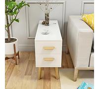 Table d'appoint moderne avec tiroirs en bois blanc pour salon et bureau à domicile, solution de rangement compacte, 90,2 x 30,5 x 59,7 cm (L x l x H)