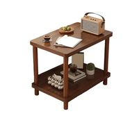Table D'appoint Moderne En Bois, Bout De Canape Carrée Pour Le Salon, Petite Table Basse, Avec Plateau En Bois À Deux Couches Et Quatre Pieds, Pour Une Chambre, Un Balcon Ou Un Bureau(C,50X50X53CM)
