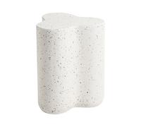 Beliani Table d'Appoint Moderne en Fibre de Verre Oxyde de Magnésium Forme Irrégulière Intérieur Extérieur Résistante aux UV Effet Terrazo Blanche Tellaro