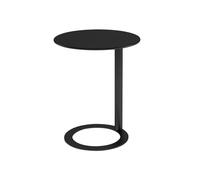 Table d'appoint moderne en forme de C avec cadre en métal - Table basse ronde élégante pour salon, chambre à coucher et bureau - Économie d'espace - Table de chevet pour ordinateur portable - Finition