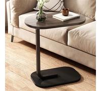 Table d'appoint moderne en forme de C pour canapé, design fin, table de chevet coulissante sous le canapé, petite table basse étroite
