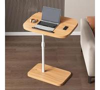 Table d'appoint moderne en forme de C réglable en hauteur avec support rotatif à 360° pour salon élégant plateau TV avec plateau d'appoint
