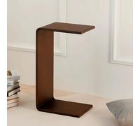 Table d'appoint Moderne en Forme de C Table d'appoint for Ordinateur Structure en Bois Prête à l'emploi Bords arrondis for Salon ou Chambre à Coucher(Brown,35x25x62cm/14x10x24in)