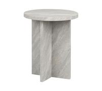 Table d'Appoint Moderne en MDF 80 x 80 cm Mobilier de Salon Effet Pierre Gr