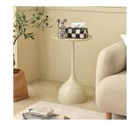 Table d'appoint moderne en métal noir - Table basse d'angle ronde pour canapé - Économie d'espace - Table de chevet minimaliste - 40 x 60 (Geel, 40 x 60 cm)