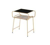 Table d'appoint moderne et minimaliste pour salon, étagère pour magazines, table de chevet en fer forgé, armoire de rangement, verre trempé, métal, hauteur 60 cm, table basse (couleur : G