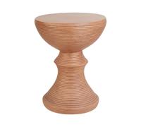 Table d'Appoint Moderne MgO Forme Ronde Effet Bois Clair Caldaro