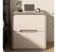 Table d'appoint moderne Nightnd avec 2 ders Slish - Table basse pour chambre - Poignée cachée - Gris champagne - Parfaite pour n'importe quelle pièce Robu & Eble (45 cm)
