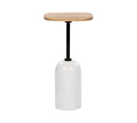Table d'Appoint Moderne Ronde Plateau en Bois d'Acacia Base en Métal B