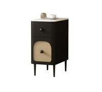 Table d'appoint Moderne，Table de Chevet，avec 2 Tiroirs，pour Chambre Salon(Black,25 * 40 * 52cm/9.8 * 15.7 * 20.5in)