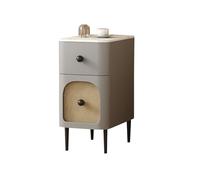 Table d'appoint Moderne，Table de Chevet，avec 2 Tiroirs，pour Chambre Salon(Gray,25 * 40 * 52cm/9.8 * 15.7 * 20.5in)