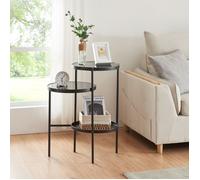 Table d'appoint Mölndal avec 3 plateaux métal 70 x 58 x 37 cm noir