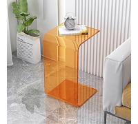 Table d'appoint multifonction en acrylique en forme de U pour petits espaces, salon, chambre à coucher, balcon et bureau, bureau multifonction pour ordinateur portable ou lit, marron (30 x 30 x 55 cm)