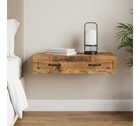 vidaXL Table d'appoint murale Bois d'ingénierie Armoire de rangement Blanc 87,5×34,5×17 cm