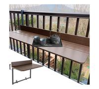 Table d'appoint Murale Pliante et réglable pour balcons et balustrades, Gain de Place, Design Pliable, idéale pour terrasse et Jardin (L 37 cm, l 100 cm)