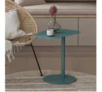 [en.casa] Table d'Appoint Bout de Canapé Table de Chevet au Style Intemporel Design Élégant Moderne Stable Intérieur Extérieur pour Salon Séjour Balcon Terasse Métal 50 x 50 x 38 cm Bleu Mat