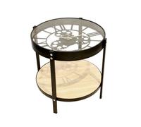 Table d'appoint Noir, L. 40.5 x l. 40.5 x H. 39 cm, HORLOGE