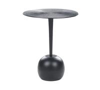 Beliani Table d'Appoint Noire en Aluminium à Socle en Boule Pied Fin et Plateau Rond Eucla