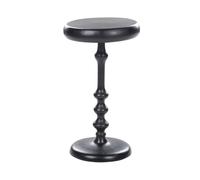 Table d'Appoint Noire en Aluminium Couvert Electrodéposition Plateau Rond A