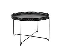 Table d'appoint Altobuy PLATO - Table d'Appoint Noire Plateau Rond 78cm -