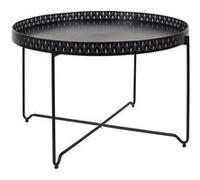 Table d'Appoint Noire Plateau Rond 78cm - PLATO -