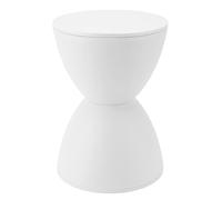 Table d'appoint nordique en forme de sablier - Tabouret rond moderne pour café, maquillage et chaussures - Tabouret de canapé en plastique double face pour intérieur et terrasse (blanc)