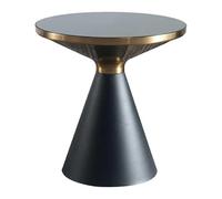 Table d'appoint nordique en verre en forme de cloche, table basse ronde de luxe en verre trempé avec bande d'accentuation dorée, table d'appoint moderne et minimaliste pour salon
