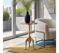 FineBuy Table d'appoint Aluminium Or 35cm Métal Rond - Table d'appoint Design Alu - Table de Salon Moderne - Table Basse de Salon - Table Basse Noble Faite à la Main