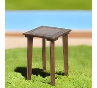 Table d'appoint orientale Astus carrée élégante en bois marron 38 cm