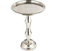 Table d'appoint orientale en laiton Tabouret à fleurs Fasla Argenté