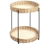 Table d'Appoint Osier "Irène" 49cm Naturel & Noir Beige G