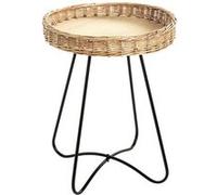 Table d'Appoint Osier "Irène" 51cm Naturel & Noir Beige G