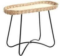 Table d'Appoint Osier "Irène" 70cm Naturel & Noir Beige G