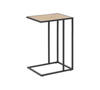 Toilinux - Table d'appoint ou bout de canapé en MDF et métal - Beige et Noir - Sireine Beige
