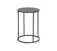 Toilinux - Table d'appoint ou bout de canapé rond en MDF et métal Diam.45cm - Noir - Sireine Noir G