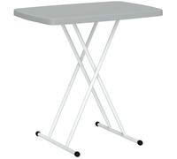 Outsunny Table d'appoint Pliable en HDPE, Table Pliante avec Hauteur réglable sur 6 Niveaux, Table de Balcon pour patios et Jardins, 76 x 50 x 74 cm, Gris foncé