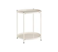 Table basse - TECTAKE - Table d'appoint OXFORD en acier avec pieds en plastique 45,5 x 45,5 x 53 cm - Crème