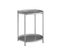 Table basse - TECTAKE - Table d'appoint OXFORD en acier avec pieds en plastique 45,5 x 45,5 x 53 cm - Gris