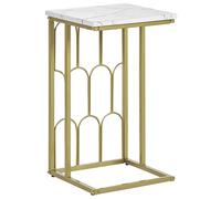 Table D'appoint Pandale Effet Marbre Blanc Blanc