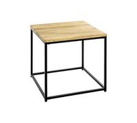 HAKU Table d'appoint chêne bois massif métal noir 45 cm style moderne